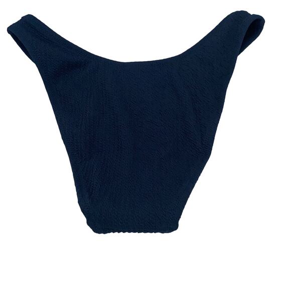 New J. Crew Blue Textured Cheeky Bikini Swim Bathing Suit Bottom Women's Small - Picture 5 of 8